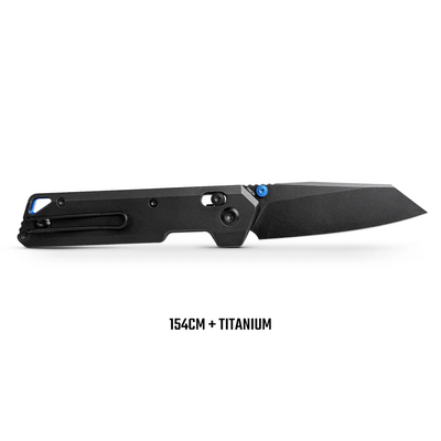 Vosteed Parallel 154CM Black Stonewash Black Titanium A3501 - KNIFESTOCK