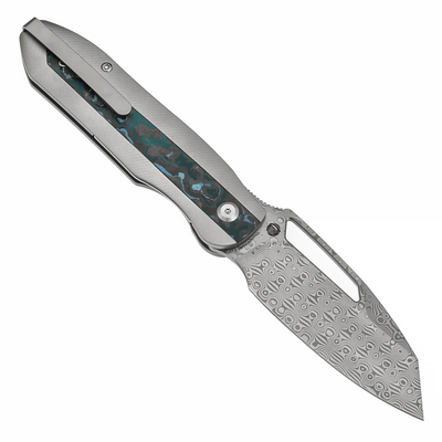Kansept Thunderhead Damascus,Stonewashed Ti with Artic Storm CF K1106A5 - KNIFESTOCK