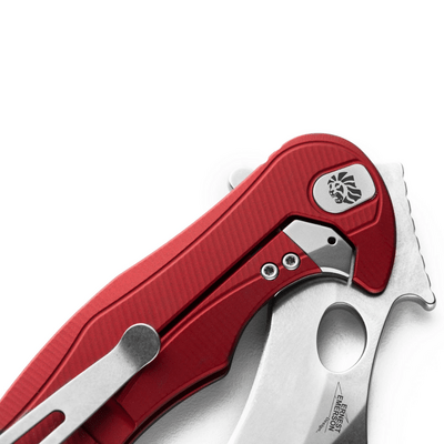 LionSteel L.E.One Mid - Stone Washed M390 Red Aluminum Handle - KNIFESTOCK