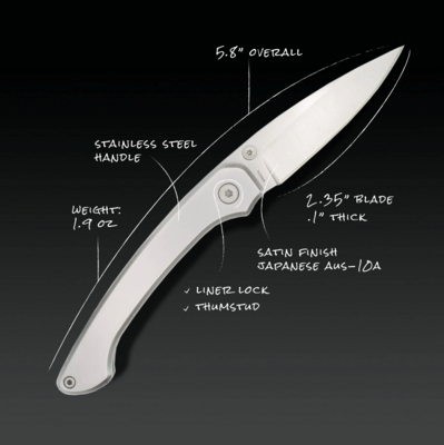 Ocaso Seaton Mini Stainless + Satin 42SMS - KNIFESTOCK