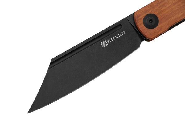 SENCUT Bronte Cuibourtia Wood Handle Black Stonewashed 9Cr18MoV Blade SA08E - KNIFESTOCK