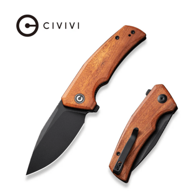 CIVIVI Regulatron Guibourtia Wood HandleBlack Stonewashed Nitro-V BladeLiner L - KNIFESTOCK