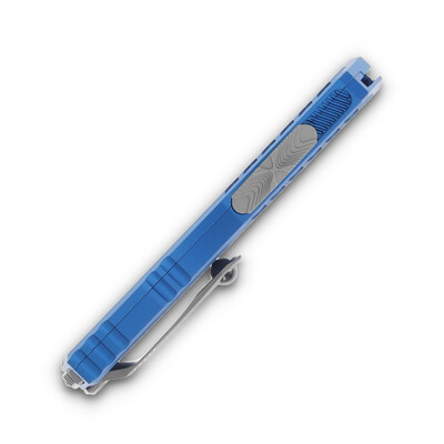 Microtech CYPHER II D/E STONEWASH FULL SERRATE BLUE 1242-12BL - KNIFESTOCK