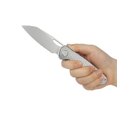 KB Socius Silver Sandblast S90V Sandblast Ti  FRAG Pattern KB300A - KNIFESTOCK