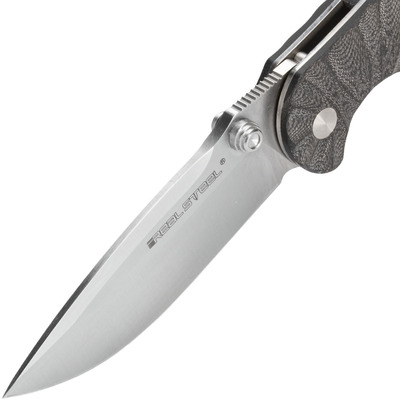 Real Steel H6 canelat negru, satin 7785 - KNIFESTOCK