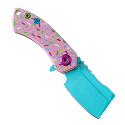 Kansept Mini Korvid Light Blue Coating 154CM G10 with Pink Donut Print T3030B1 - KNIFESTOCK