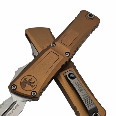 Microtech Combat Troodon® D/E Gen III Tan Stonewash Full Serrated 1142-12TA - KNIFESTOCK