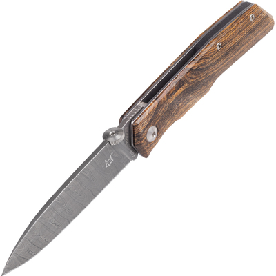 Fox Knives FX-525 DB Terzuola Damaststeel Blade, Bocote Wood Handles, Nylon Pouch - KNIFESTOCK
