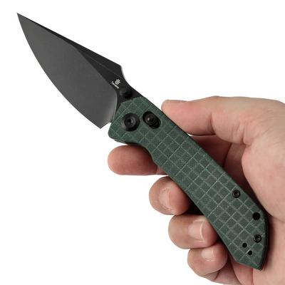 Tenable Knives Fenrir Black Stonewashed Nitro V, Grön G10 med Frag-mönster T103 - KNIFESTOCK