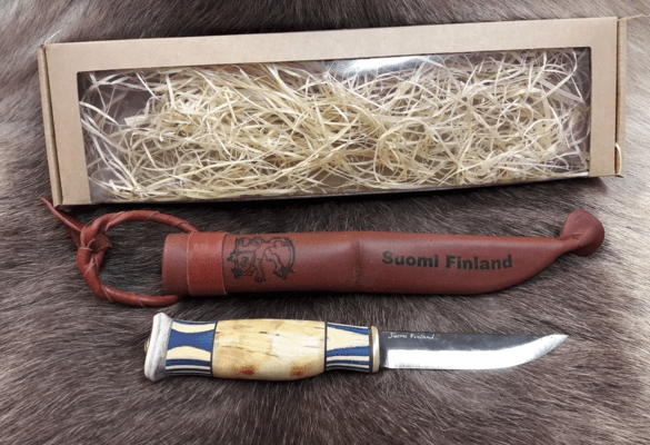 Wood Jewel Finland Lion knife in a giftbox WJ23Lion9 - KNIFESTOCK