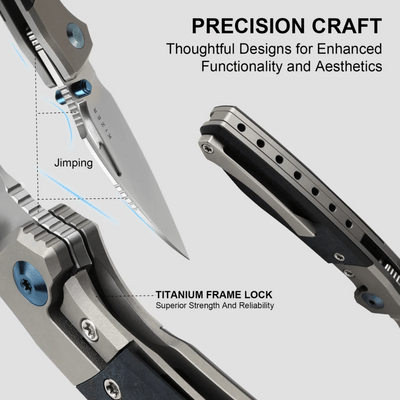 Kizer Shrike S45VN,Stonewashed,Titanium &amp; Richlite® - KNIFESTOCK