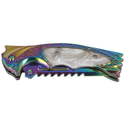 CJH One-Hand Knife, Rainbow - KNIFESTOCK