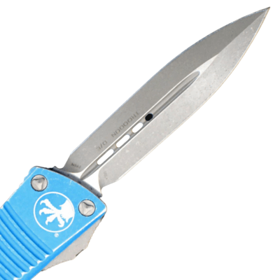 MICROTECH TROODON D/E Stonewash Standard Distressed Blue 138-10DBL - KNIFESTOCK