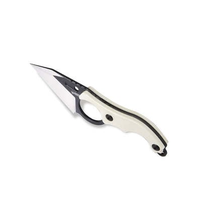 Kubey Hippocam Edc Fixed Blade Knife Ivory G10 Handle KU166C - KNIFESTOCK