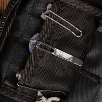 Vosteed Corgi 14C28N Stonewash,Blue Ocean Micarta - KNIFESTOCK