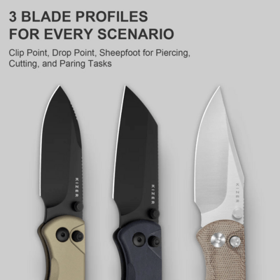 Kizer Drop Bear 2 | Nitro-V | Tan &amp; Aluminum - KNIFESTOCK