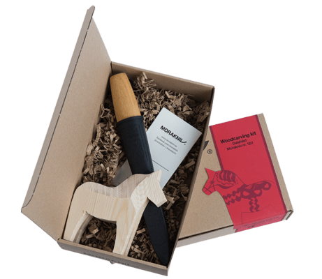 Morakniv Kit de Sculpture sur Bois - Couteau de Sculpture et Cheval en Bois 12670 - KNIFESTOCK