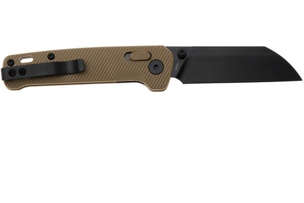 QPS Penguin Glyde 14C28N, nero, Manico: Khaki FRN QS130GL-C2 - KNIFESTOCK