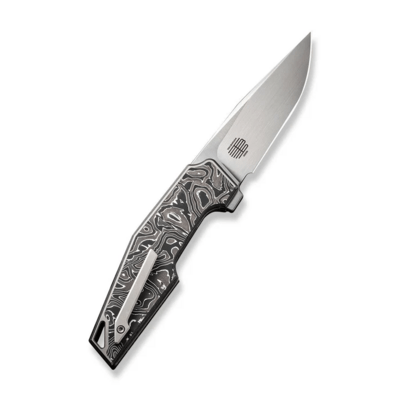 WE Gray Titanium Integral Handle With Aluminum Foil Carbon Fiber Inlay Hand Rubbed Satin CPM 20CV Bl - KNIFESTOCK