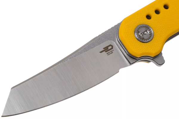 BESTECH Syntax 14C28N, Stone Wash+Satin, Yellow G10 BG40b - KNIFESTOCK