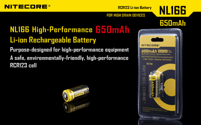 Nitecore RCR123A Li-ionbattery (NL166) - KNIFESTOCK