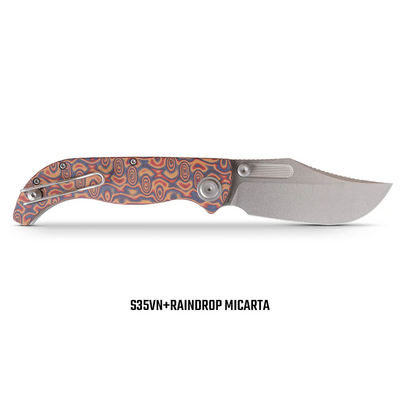 Vosteed Naga S35VN Stonewash Copper Raindrop Micarta A3904 - KNIFESTOCK