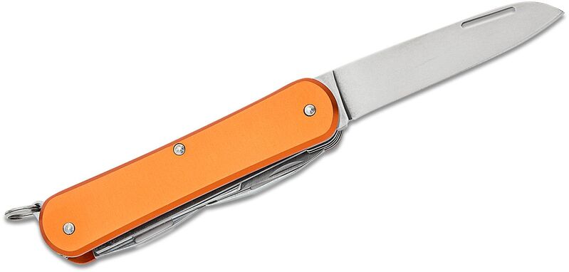 Fox Knives FOX VULPIS FOLDING KNIFE STAINLESS STEEL N690co POLISH BLADE,ALLUMINIUM ORANGE HANDLE - KNIFESTOCK