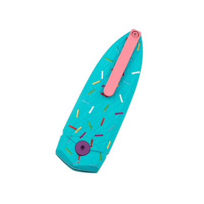 Bestech QUQU 14C28N Pink Painted Aluminum Blue, Printed Sprinkle Pattern Button Lock BG57C-1 - KNIFESTOCK