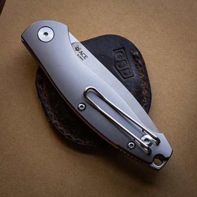 Giant Mouse ACE Farley V1 (SlipJoint) Titanium / Satin ELMAX GM-FARLEY-TITANIUM - KNIFESTOCK