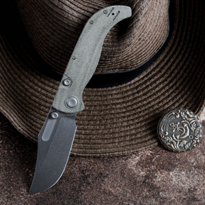 Vosteed Naga S35VN Stonewash Green Norplex UltreX™ Micarta A3902 - KNIFESTOCK