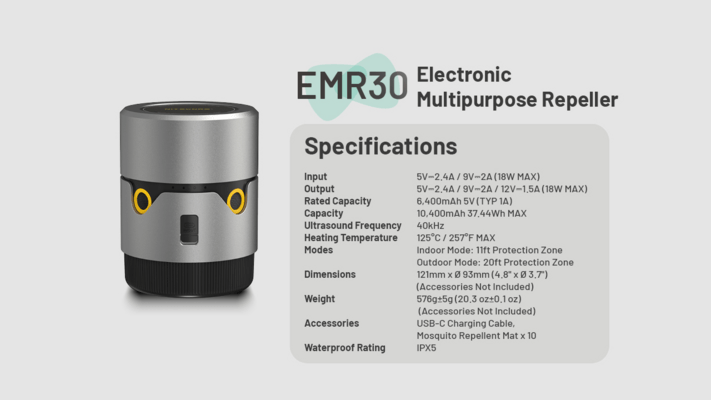 Nitecore EMR30 Rechargeable Electric Repeller &amp; Power Bank, 10400 mAh - KNIFESTOCK