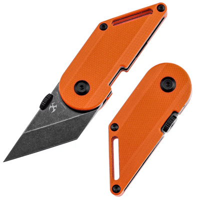 Kansept Dash 154CM Black Stonewashed Orange G10 handles T3045A3 - KNIFESTOCK