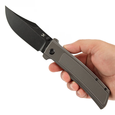Kansept knives Bison Blackwash CPM S35VN Grå Anodiserad och Stonewashed Titan - KNIFESTOCK