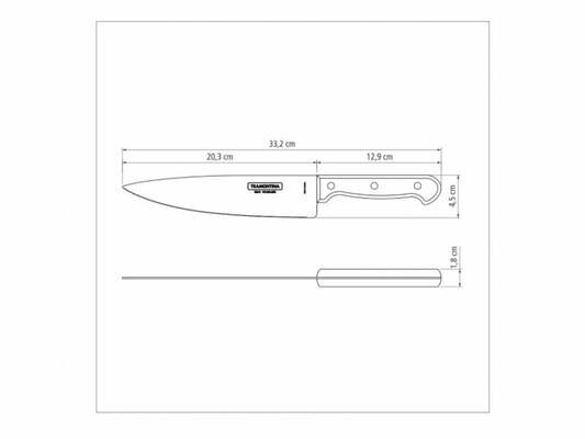 Tramontina Polywood Universal Kitchen Knife 20cm, Brown 21131/198 - KNIFESTOCK