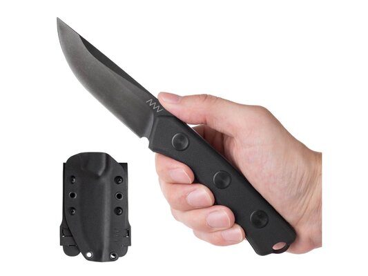 ANV Knives P200 - N690, CERAKOTE BLACK, PLAIN EDGE, KYDEX SHEATH - KNIFESTOCK