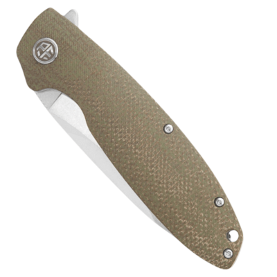 Petrified Fish PFB01 Terra Stonewashed D2 Khaki Micarta PFB01KAW - KNIFESTOCK
