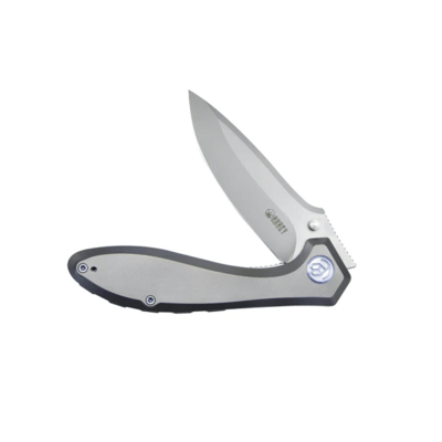 Kubey Ruckus Liner Lock Folding Knife Grey Ti Handle, Bead Blasted CPM 20CV KB314Q - KNIFESTOCK