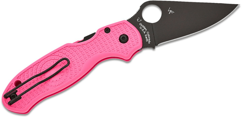 Spyderco Para 3 Pink Lightweight Black Blade Living Beyond Breast Cancer Reveal 14 C223PPNBK - KNIFESTOCK