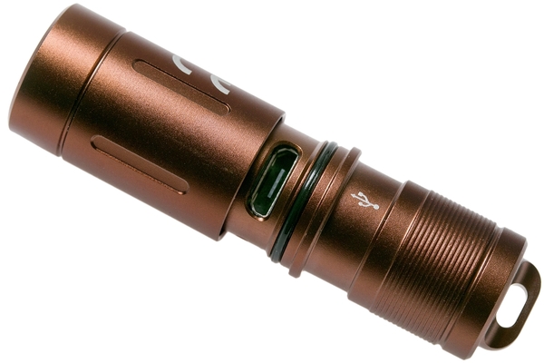 Fenix E02R Rechargeable Mini Flashlight, Brown E02RBRW - KNIFESTOCK