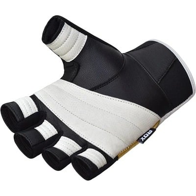 RDX GYM GLOVE LEATHER S11 WHITE/BLACK XXXL - KNIFESTOCK