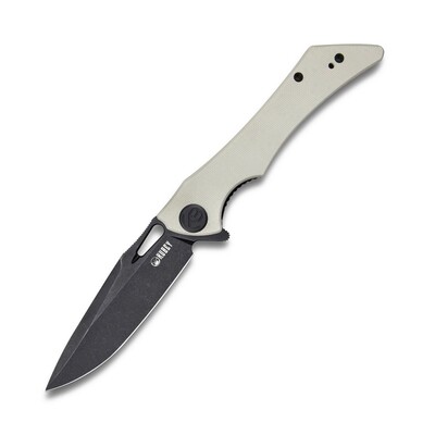 Kubey Raven Liner Lock Flipper Knife Ivory G10 Handle KB245F - KNIFESTOCK