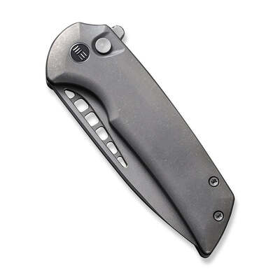 We Mini Malice Gray Titanium Handle Gray Stonewashed CPM 20CV BLADE WE054BL-2 - KNIFESTOCK