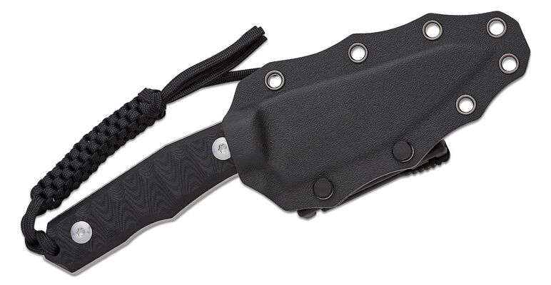CIVIVI Black G10 Handle Stonewashed D2 Blade With 1PC Black Lanyard, Black Kydex Sheath and T-Clip F - KNIFESTOCK