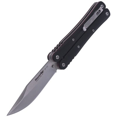 BLACK FOX Balisong, Lame 440 Satinée, Manches G10, BF-501 - KNIFESTOCK