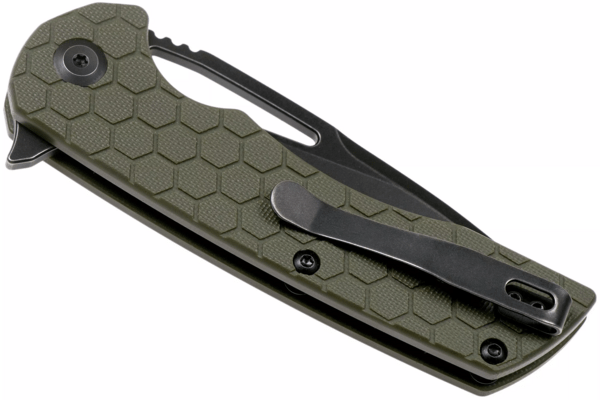 Kansept Kryo Black Ti-coated D2 Soccer Pattern Green G10 T1001A6 - KNIFESTOCK