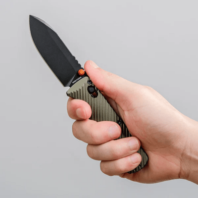 Vosteed Vombat M390 Black Stonewash Aluminum Olive Green A4105 - KNIFESTOCK
