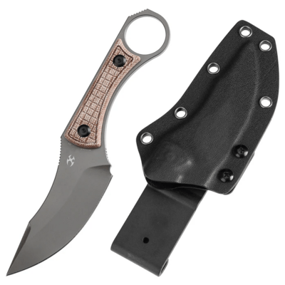 KANSEPT Niko Grey TiCn Coated D2 Fixed Blade G004A8 - KNIFESTOCK