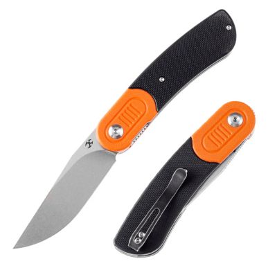 Kansept Reverie Stonewashed 154CM Orange and Black G10 T2025B6 - KNIFESTOCK