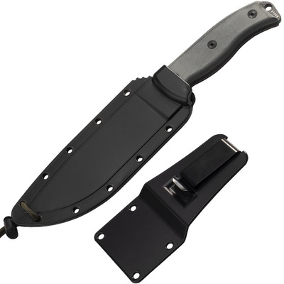 ESEE Knives Model 6 černá čepel, šedá rukojeť 6P-B s černým pouzdrem + klip na opasek - KNIFESTOCK