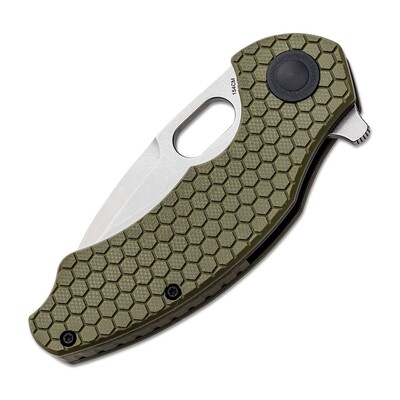Kizer Degnan Mini Roach Liner Lock Olive Green G-10 V3477C1 - KNIFESTOCK